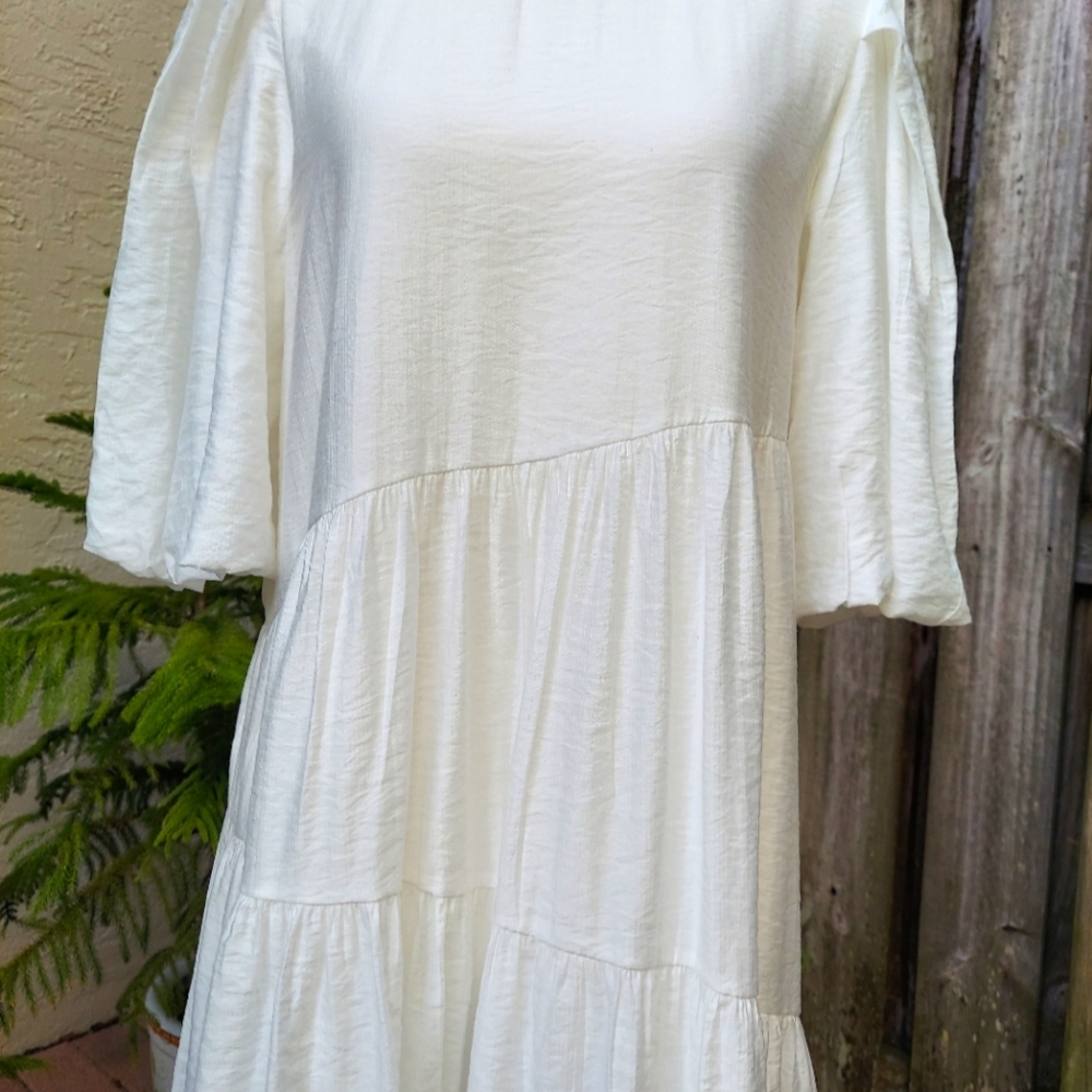 Anthropology Moon River White Dress - Picture 7 of 9